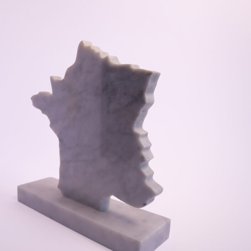 Carte de France - Carrara Marble Silhouette