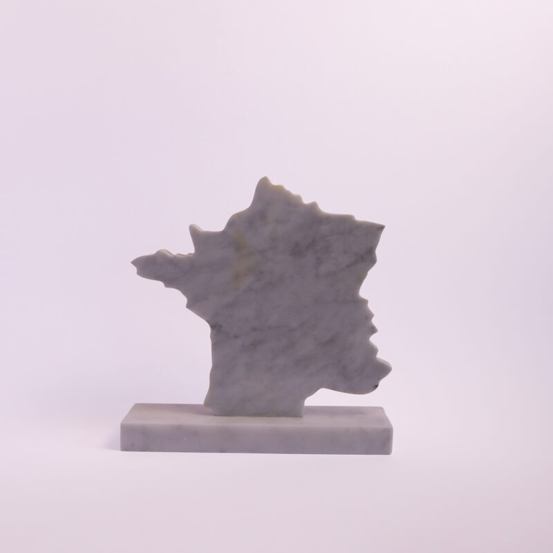 Carte de France - Carrara Marble Silhouette