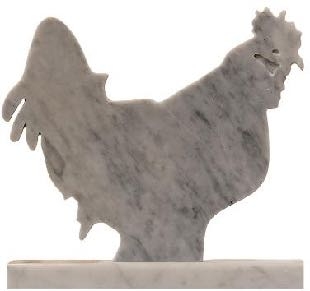 Le Coq - Carrara Marble Rooster Silhouette